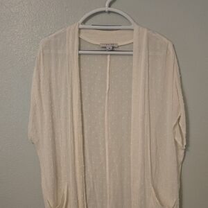 Favlux | Long Off-White Swiss Dot Duster Size Medium